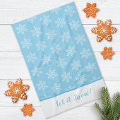 Snowflake Pattern Laat het sneeuwen Theedoek