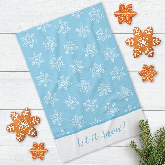 Snowflake Pattern Laat het sneeuwen Theedoek