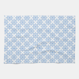 Snowflake Pattern Light Blue and White Towel Theedoek