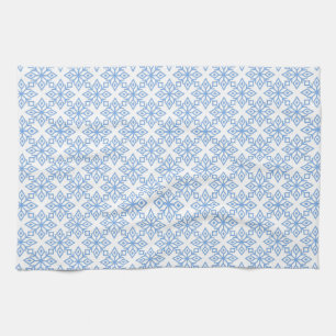 Snowflake Pattern Light Blue and White Towel Theedoek