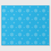 Snowflake Pattern Modern Winter Holiday Blue Cadeaupapier (Vlak)