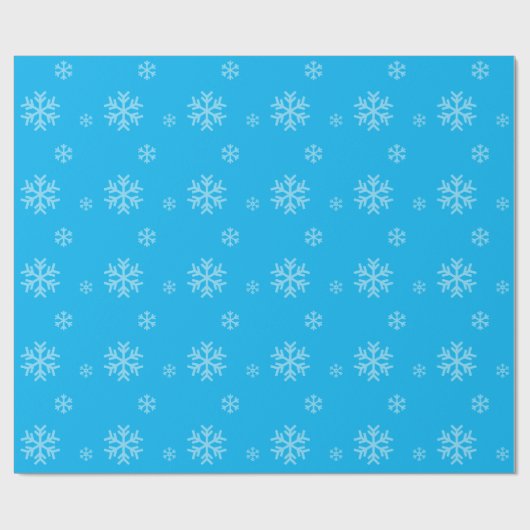 Snowflake Pattern Modern Winter Holiday Blue Cadeaupapier (Vlak)