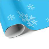 Snowflake Pattern Modern Winter Holiday Blue Cadeaupapier (Rol Hoek)