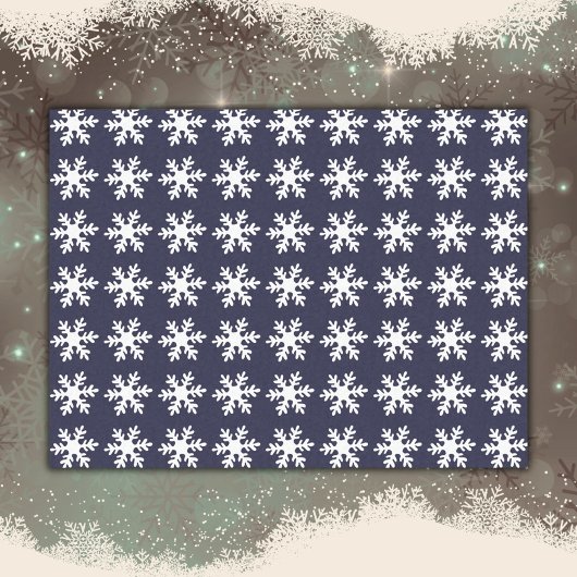 Snowflake Pattern Navy Blue Holiday Tissuepapier