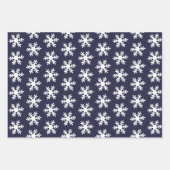 Snowflake Pattern Navy Blue White Holiday Inpakpapier Vel (Voorkant)