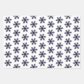 Snowflake Pattern Navy Blue White Holiday Inpakpapier Vel (Voorkant 3)
