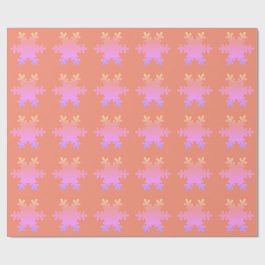 Snowflake Pattern Ombre Salmon Pink Oranje Cute Cadeaupapier (Vlak)