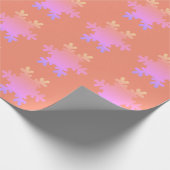 Snowflake Pattern Ombre Salmon Pink Oranje Cute Cadeaupapier (Hoek)