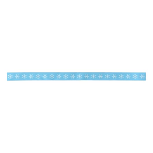 Snowflake Pattern on Light Blue Holiday Satijnen Lint (Voorkant)
