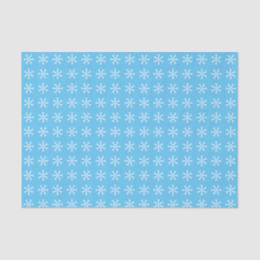 Snowflake Pattern on Light Blue Kerstfeestay Tissuepapier (Voorkant)
