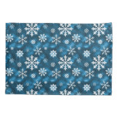 Snowflake Pattern On Wintery Blue Background Kussensloop (Achterkant-Links)