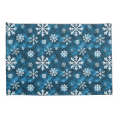 Snowflake Pattern On Wintery Blue Background Kussensloop (Achterkant-Rechts)