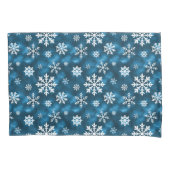 Snowflake Pattern On Wintery Blue Background Kussensloop (Voorkant-Links)