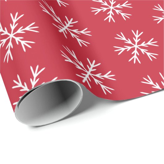 Snowflake Pattern op Red Cadeaupapier (Rol Hoek)