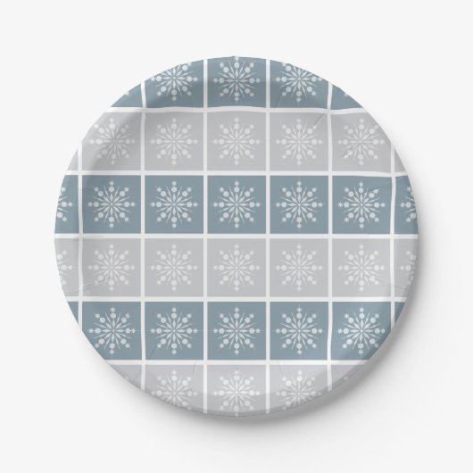 Snowflake Pattern papier borden Papieren Bordje (Voorkant)