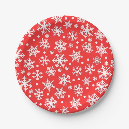 Snowflake Pattern Papieren Bordje (Voorkant)