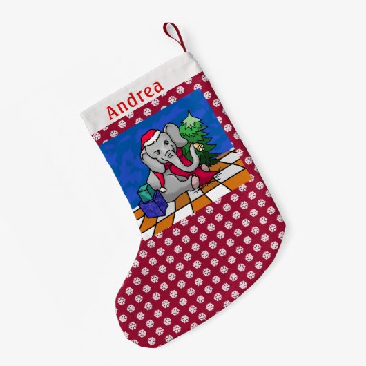 Snowflake Pattern Persoonlijk kerstfeest Kleine Kerstsok (Achterkant (Hangend))