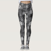 Snowflake Pattern Print Leggings, grijs Leggings (Voorkant)