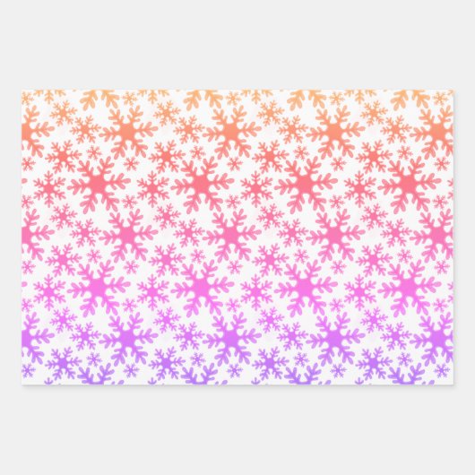 Snowflake Pattern Roze Paarse kerstfeestdag Inpakpapier Vel (Voorkant 2)