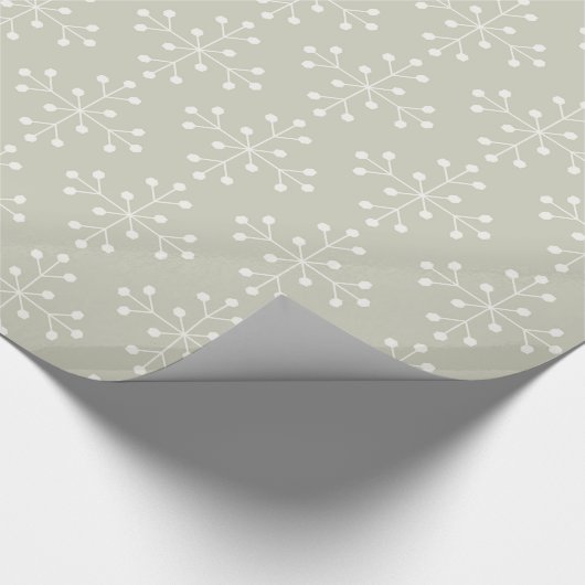 Snowflake Pattern - Sage Green Cadeaupapier (Hoek)