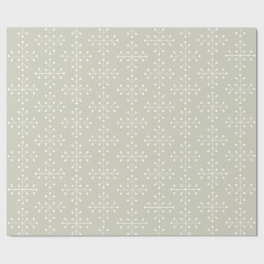 Snowflake Pattern - Sage Green Cadeaupapier (Vlak)