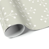 Snowflake Pattern - Sage Green Cadeaupapier (Rol Hoek)