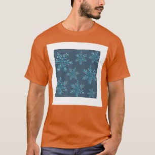 Snowflake Pattern Winter Holiday Blue Print Decor T-shirt