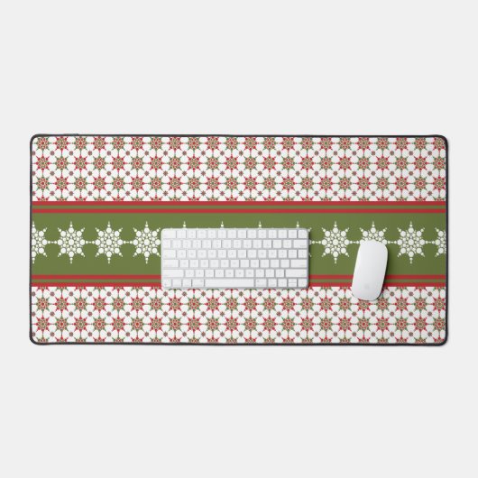 Snowflake Pattern Winter Theme Holiday Kerstmis Bureaumat (Keyboard & Muis)