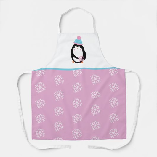 Snowflake Penguin Pink Holiday Schort (Voorkant)