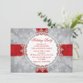 Snowflake Perfection Holiday Party Uitnodiging (Staand voorkant)