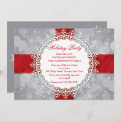 Snowflake Perfection Holiday Party Uitnodiging (Voorkant / Achterkant)