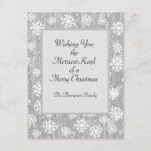 Snowflake Persoonlijke kalligrafieVakantiedagen Br Feestdagenkaart (Voorkant)
