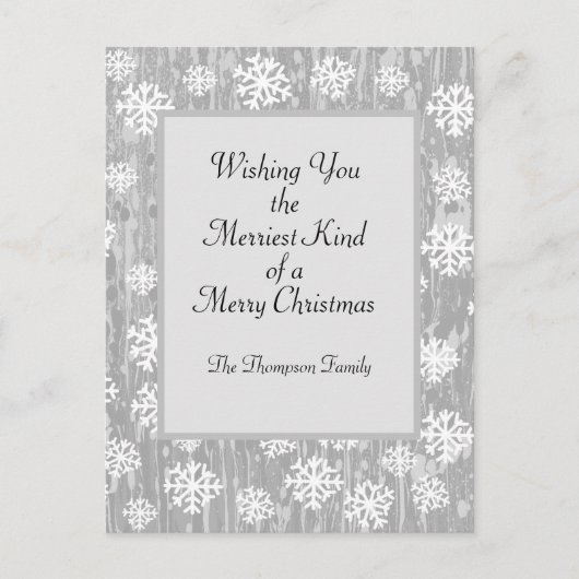 Snowflake Persoonlijke kalligrafieVakantiedagen Br Feestdagenkaart (Voorkant)