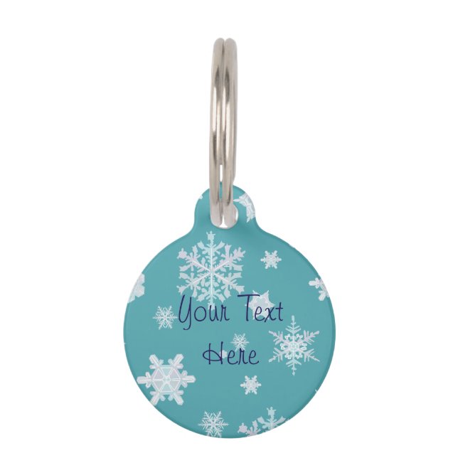 Snowflake Pet Tag Huisdierpenning (Voorkant)