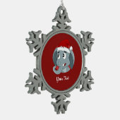 Snowflake pewter christ voor kerstolifant cartoon tin sneeuwvlok ornament (Links)
