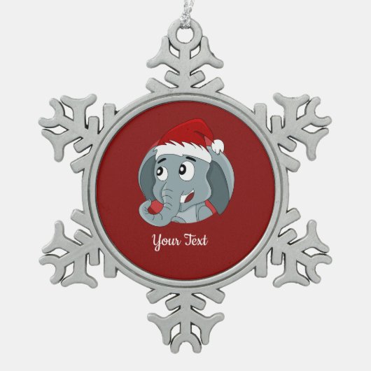 Snowflake pewter christ voor kerstolifant cartoon tin sneeuwvlok ornament (Voorkant)