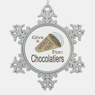 Snowflake Pewter Christus uit voor Chocolatiers Tin Sneeuwvlok Ornament