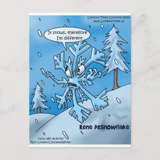 Snowflake Philosophers Funny Gifts T - shirts Kaar Briefkaart (Voorkant)