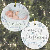 Snowflake Photo Boy Baby Mijn eerste kerst Keramisch Ornament