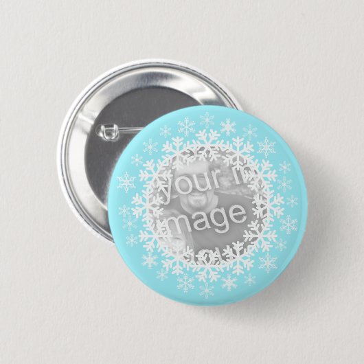 Snowflake Photo Button (Voorkant /achterkant)