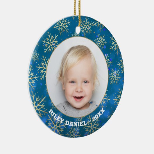 Snowflake Photo Ceramic Ornament (Rechts)