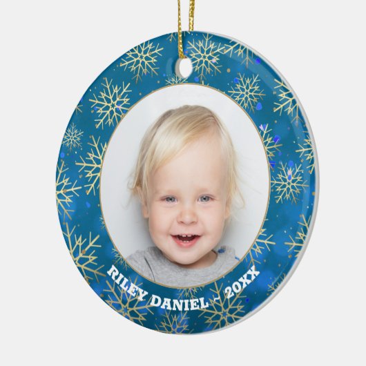 Snowflake Photo Ceramic Ornament (Links)