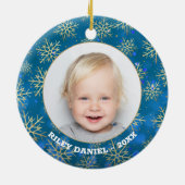 Snowflake Photo Ceramic Ornament (Achterkant)