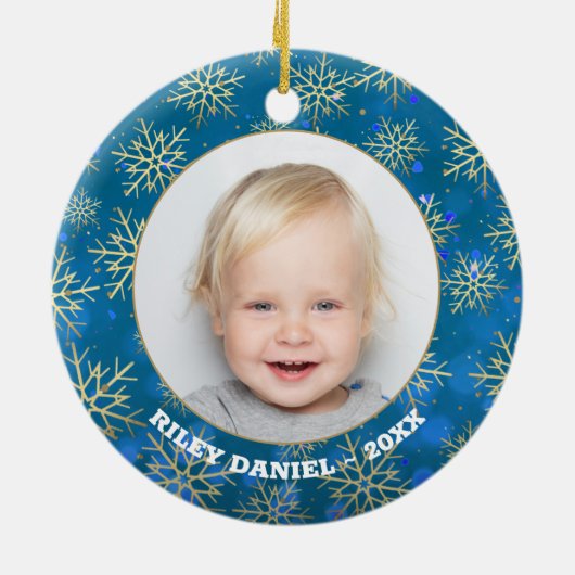 Snowflake Photo Ceramic Ornament (Achterkant)