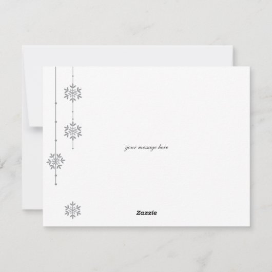 Snowflake Photo Custom Holiday Cards Feestdagenkaart (Achterkant)