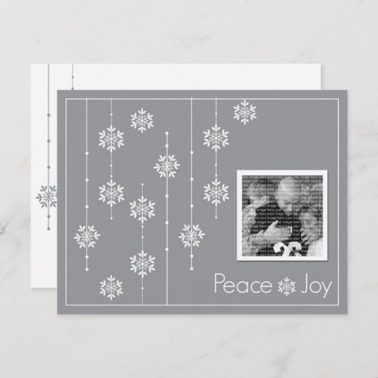 Snowflake Photo Custom Holiday Cards Feestdagenkaart (Voorkant / Achterkant)
