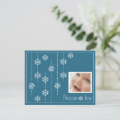 Snowflake Photo Custom Holiday Cards Feestdagenkaart (Staand voorkant)