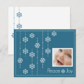 Snowflake Photo Custom Holiday Cards Feestdagenkaart (Voorkant / Achterkant)