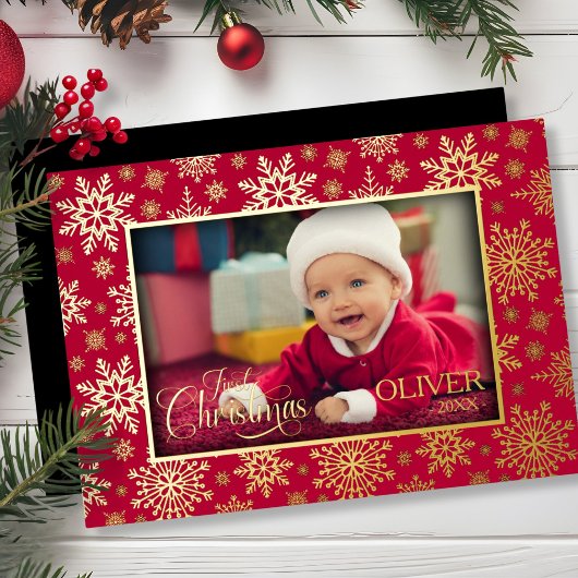 Snowflake Photo Frame Folie Feestdagenkaart