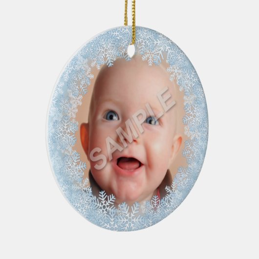 Snowflake Photo Lijst Keramisch Ornament (Rechts)